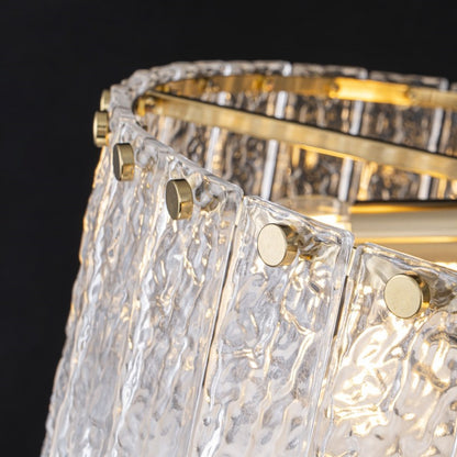 Plafón Cristal Circular Salón CRYSTALON | Dorado Ø50 cm E14