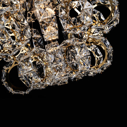 Plafón Cristal Circular Salón RINGLUX | Dorado Ø50 cm E14
