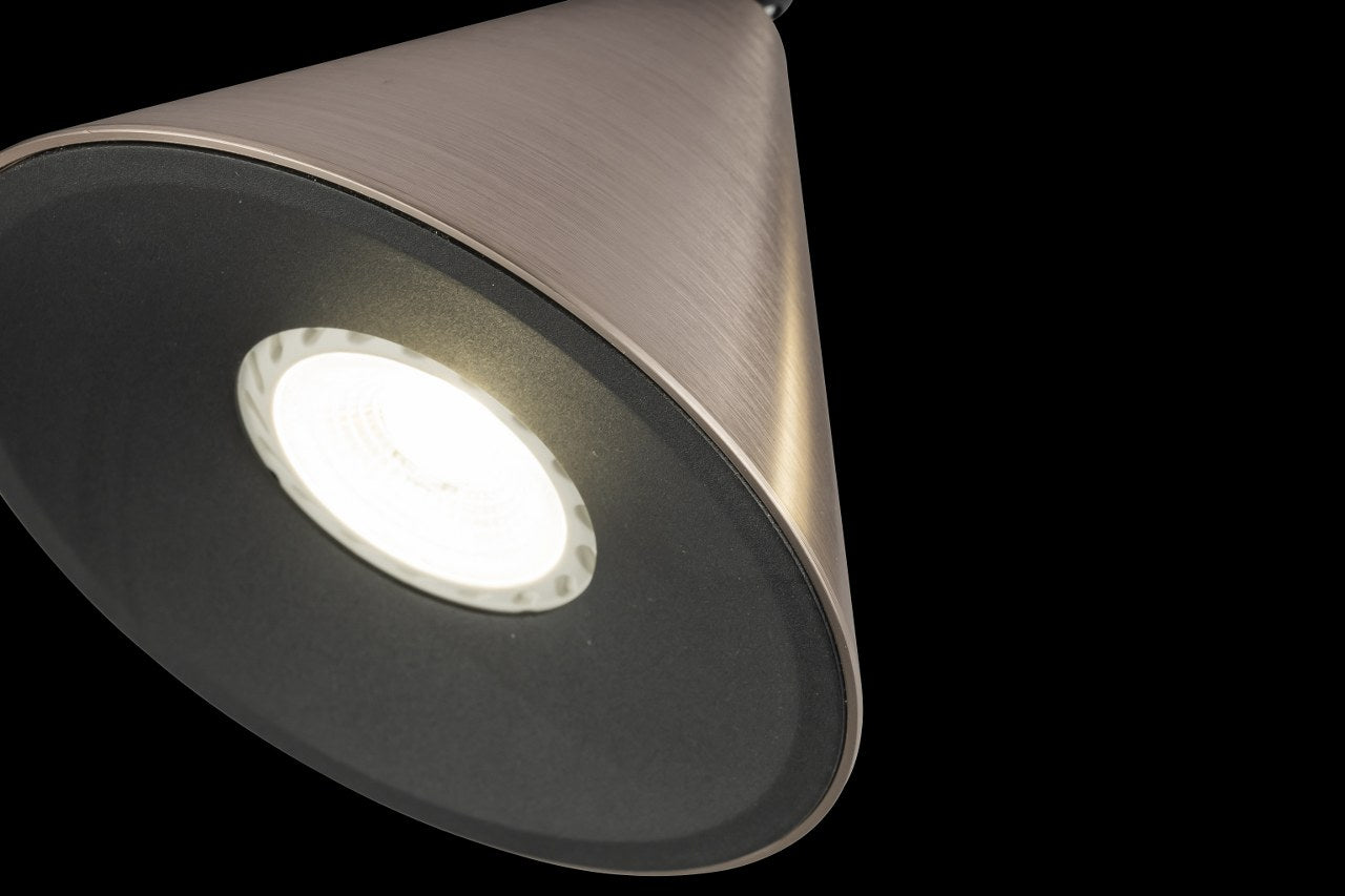 Tres Focos de Superficie con bombilla GU10 Gris