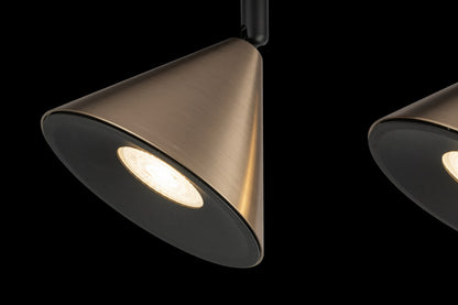 Tres Focos de Superficie con bombilla GU10 Bronce