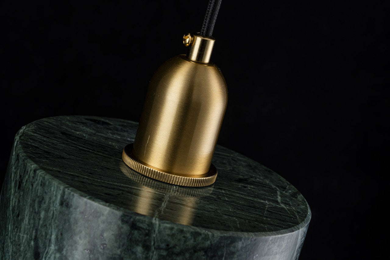 Lampara Colgante De Marmol Con Bombilla E27 Verde