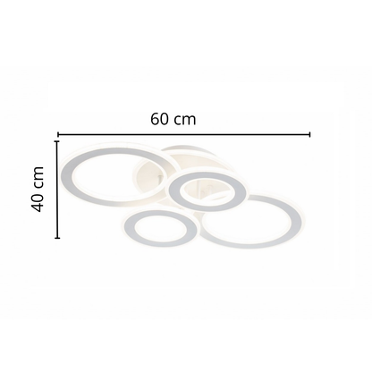Lampara de 4 aros CCT Regulable Blanco