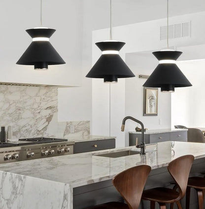 Lampara Colgante Focos Led Integrado Negro