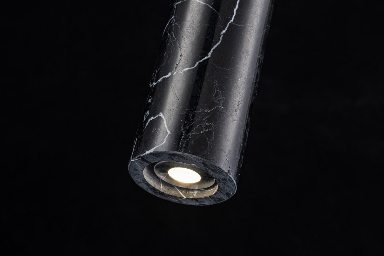 Lampara Colgante De Marmol Led Integrado Negro