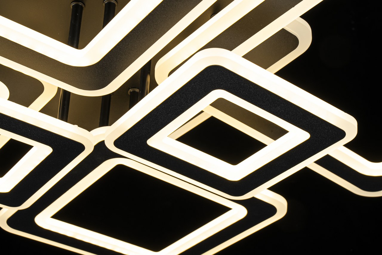 Lampara con 6 Cuadros Led Negro