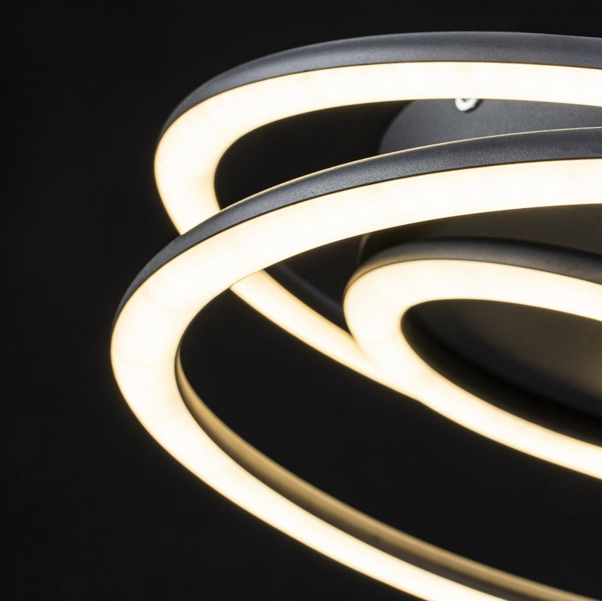 Lámpara LED Aros Circular Salón NEXUS | Negro Atenuable CCT