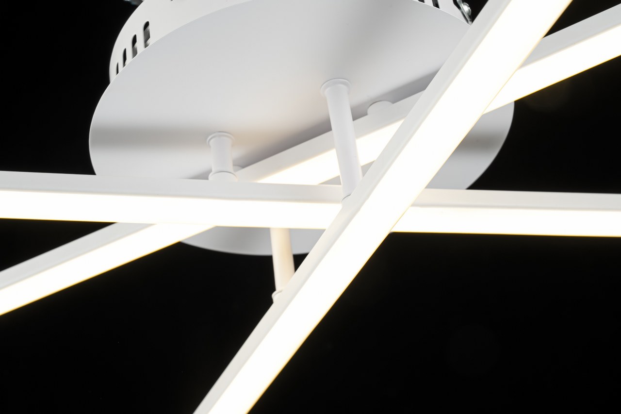 Lampara De Techo Blanca 3 Tiras Led Blanco