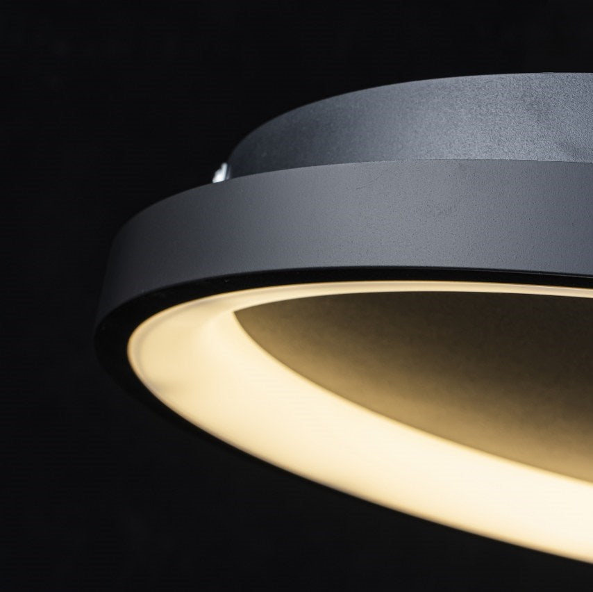 Plafón LED Circular Techo Salón NOVA | Negro Ø50 cm CCT