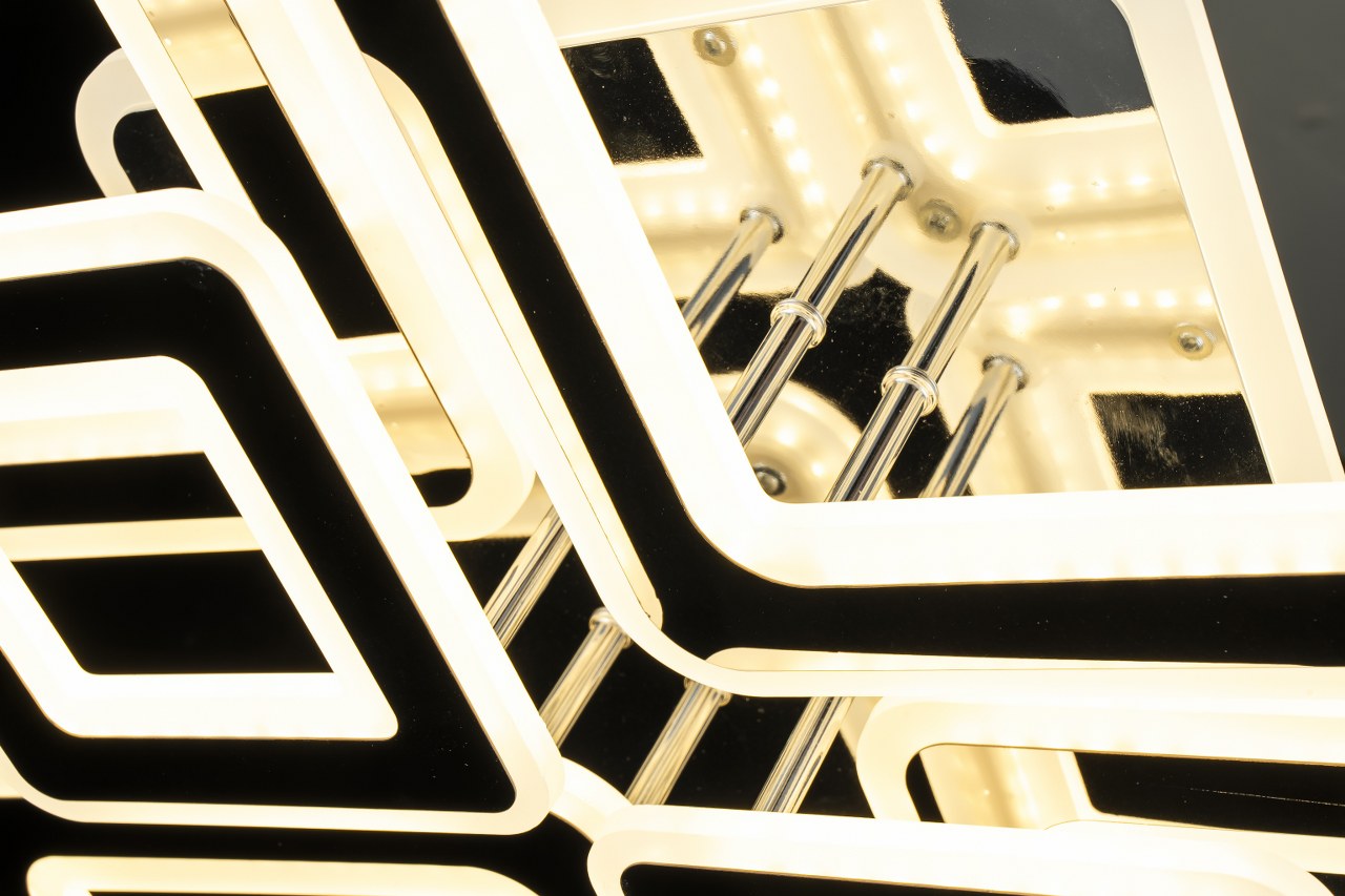 Lampara con 6 Cuadros Led Gris