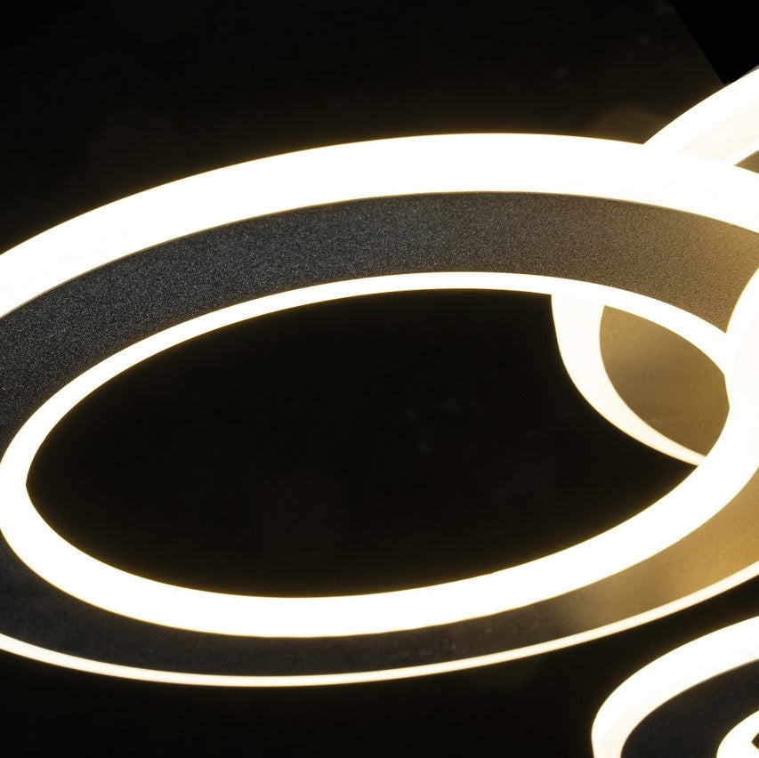 Lampara de 4 aros CCT Regulable Negro