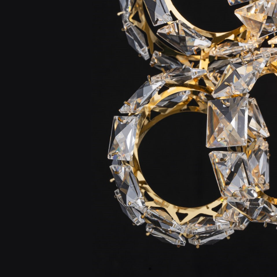 Plafón Cristal Circular Salón RINGLUX | Dorado Ø50 cm E14