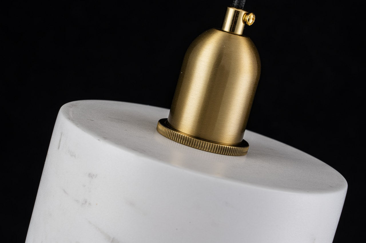 Lampara Colgante De Marmol Con Bombilla E27 Blanco