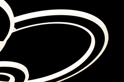 Lampara de 6 Aros Led Integrado CCT Regulable con Mando Gris