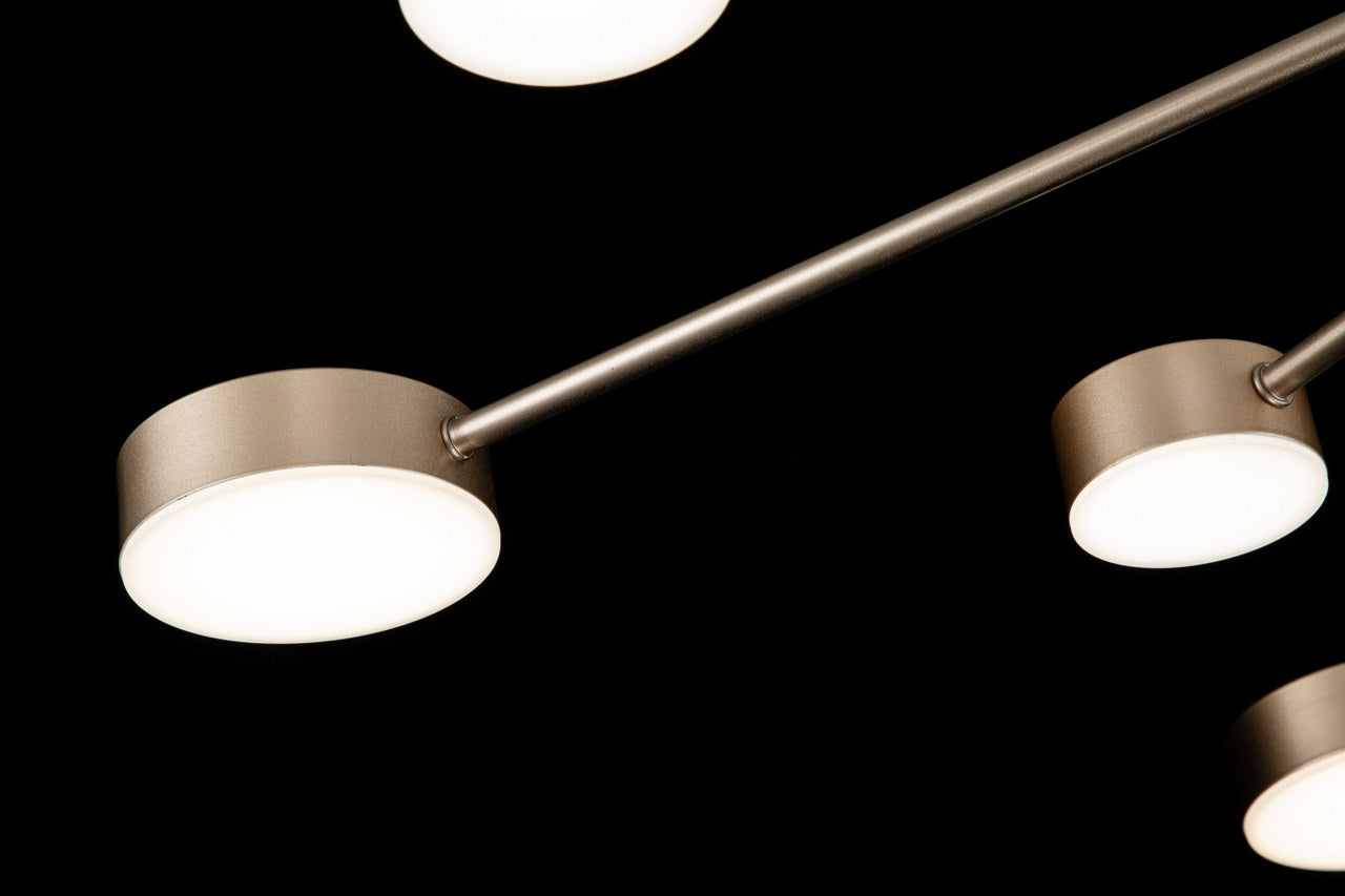 Lámpara LED Metal Radial Salón EYE | Dorado 16 Luces CCT
