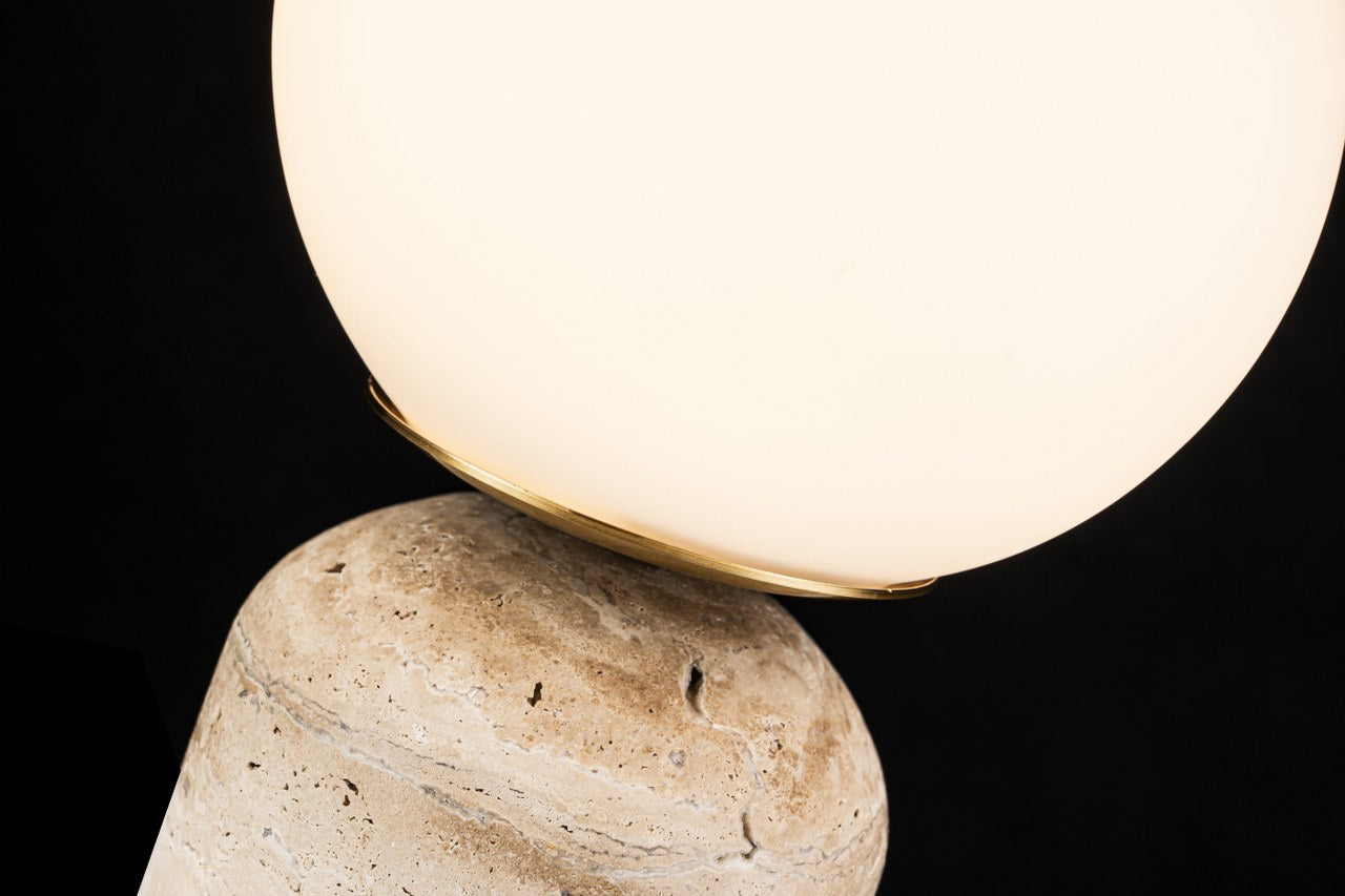 Lampara De Mesa de Marmol Moderna Beige