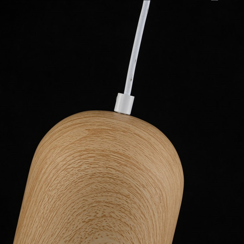 Lampara Colgante Simulación Madera Beige