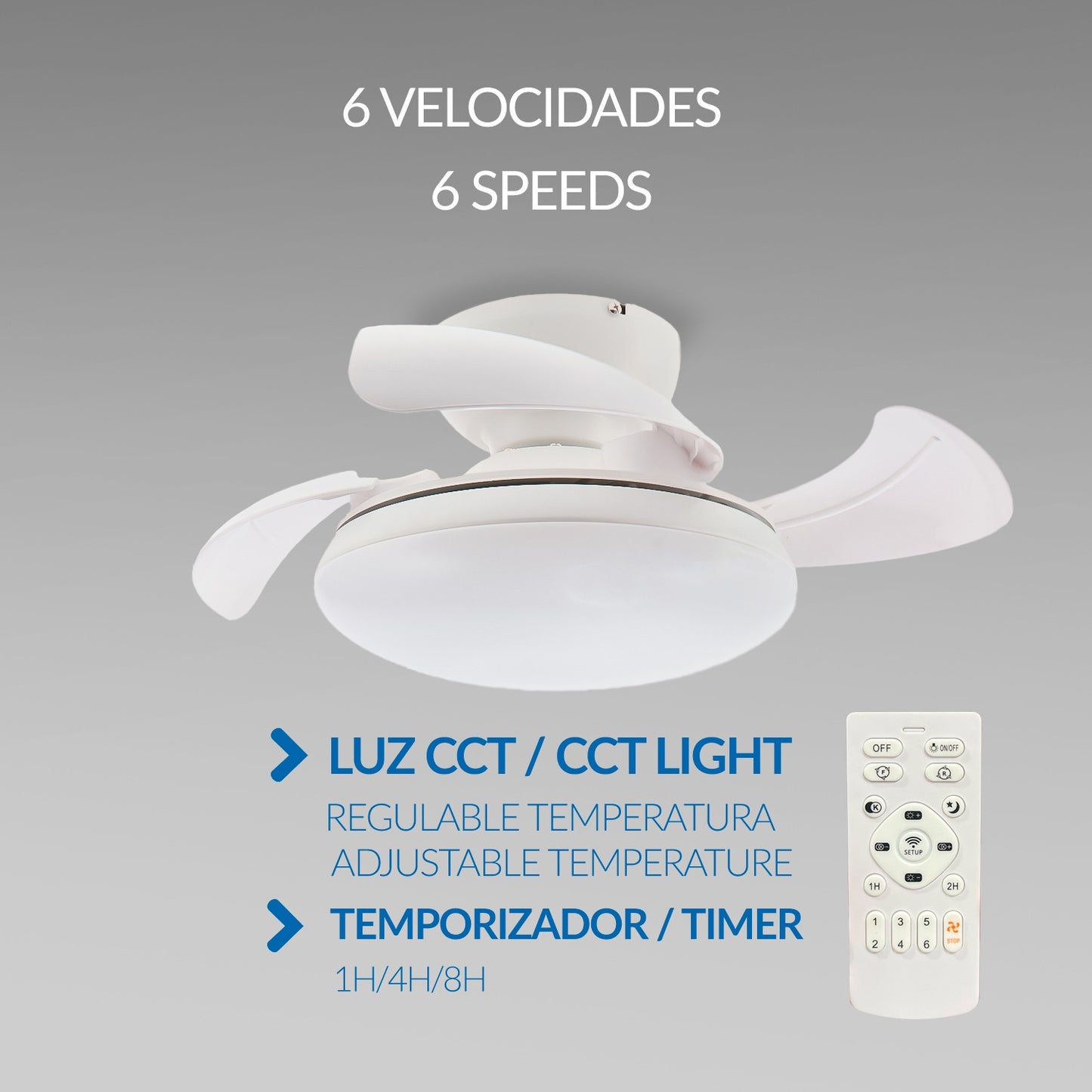 Ventilador de Techo Led White Mushroom ø72,5 Cm