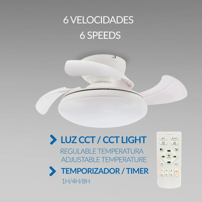 Ventilador de Techo Led White Mushroom ø72,5 Cm