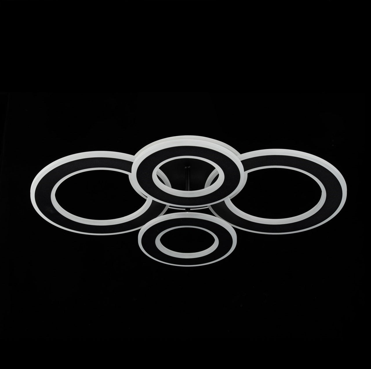 Lampara de 4 aros CCT Regulable Negro