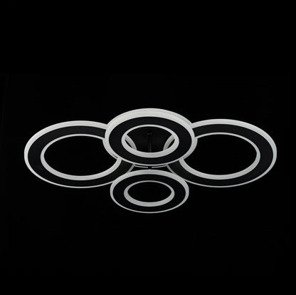 Lampara de 4 aros CCT Regulable Negro