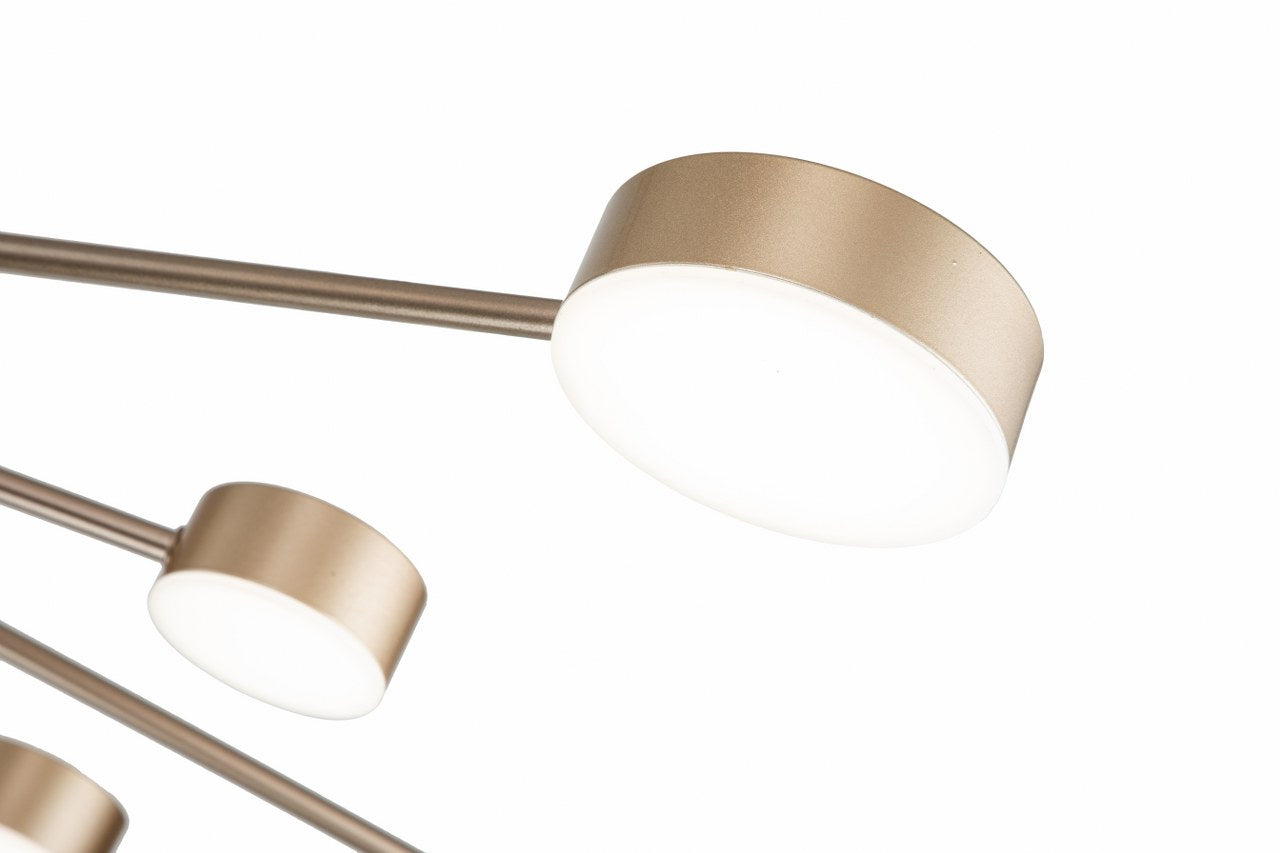 Lámpara LED Metal Radial Salón EYE | Dorado 16 Luces CCT