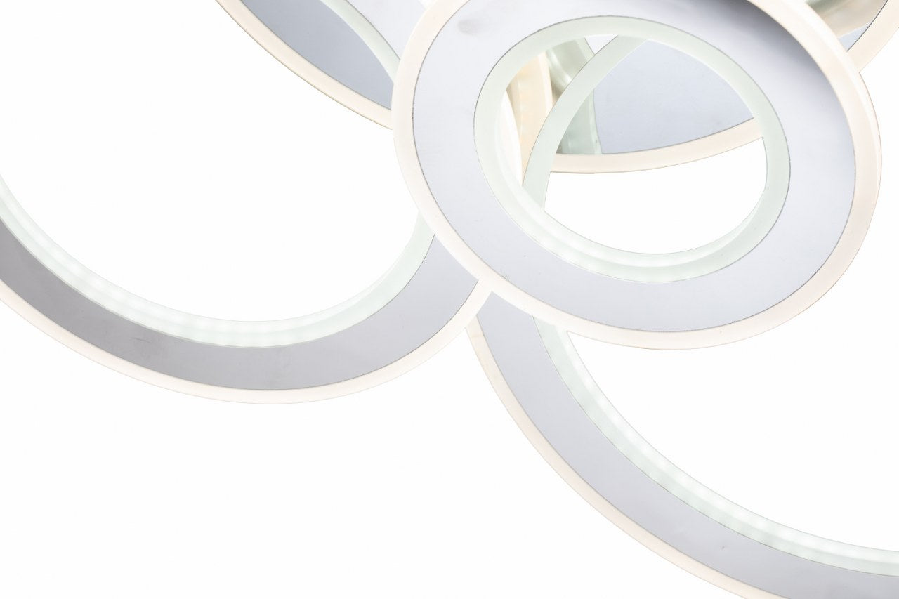 Lampara de 6 Aros Led Integrado CCT Regulable con Mando Gris