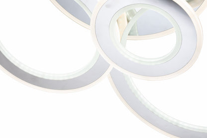 Lampara de 6 Aros Led Integrado CCT Regulable con Mando Gris