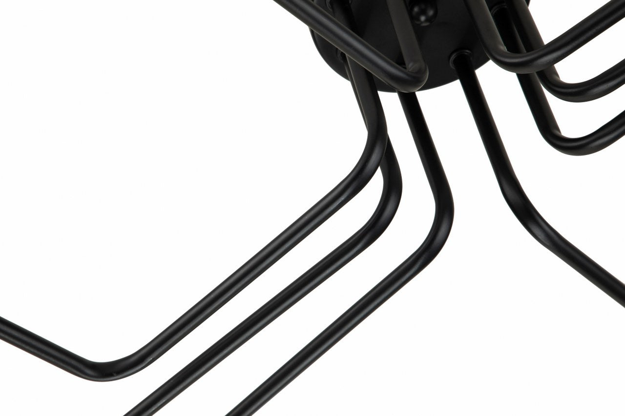 Lámpara Techo Metal Lineal Salón CLEBER | Negro 8 Luces E27