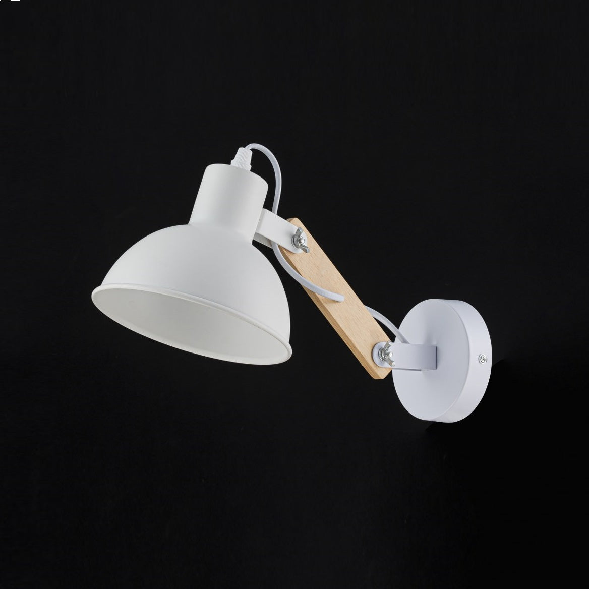 Aplique de Pared Con Madera E27 Blanco