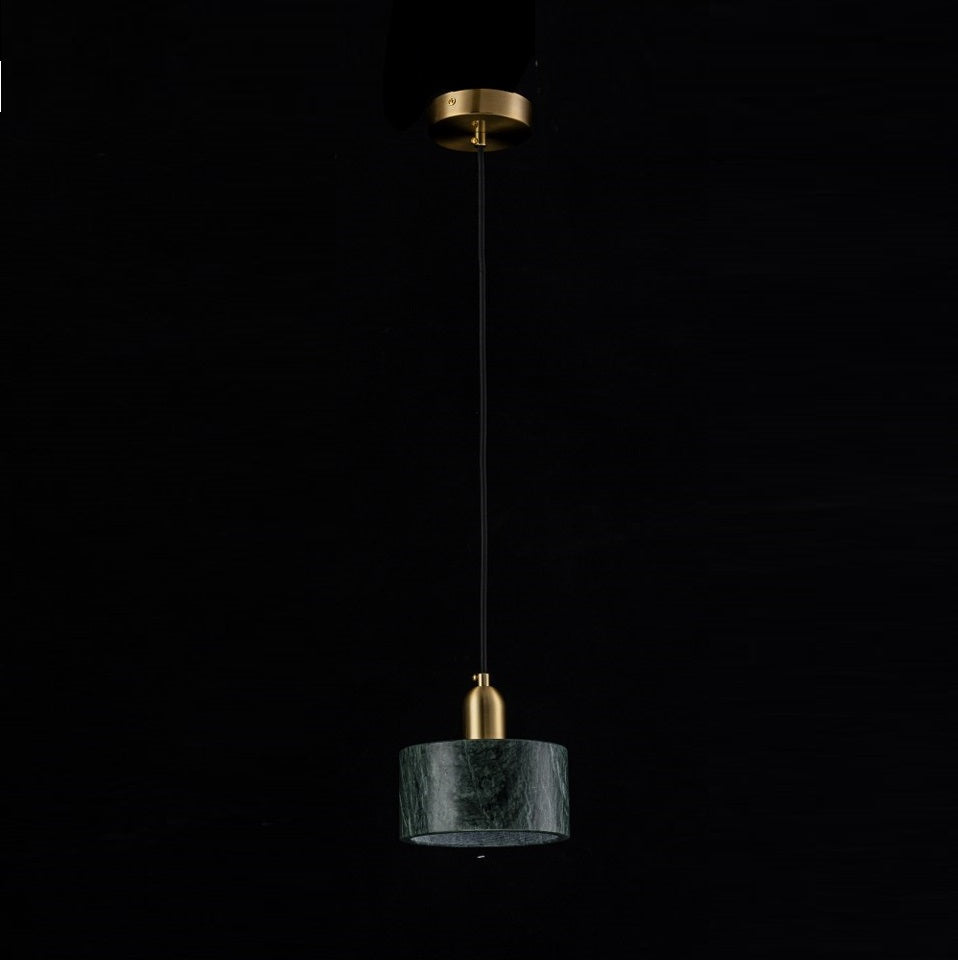 Lampara Colgante De Marmol Con Bombilla E27 Verde