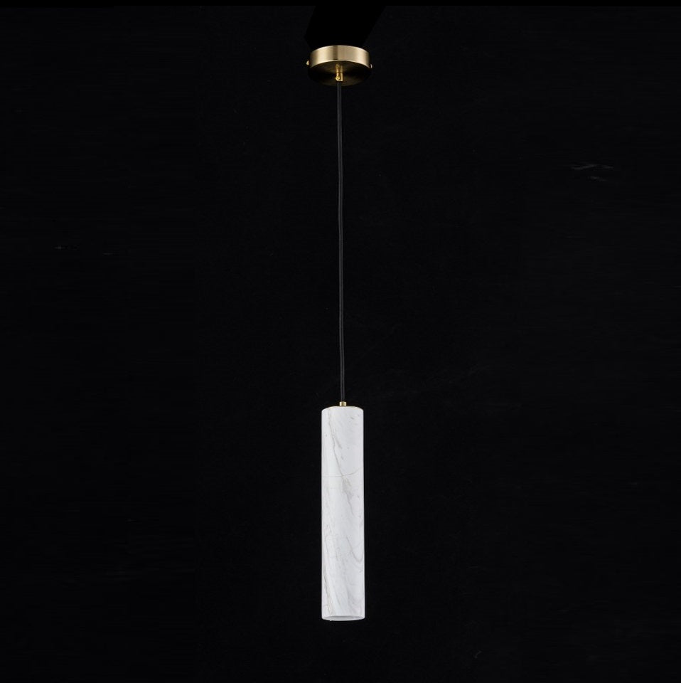 Lampara Colgante De Marmol Led Integrado Blanco