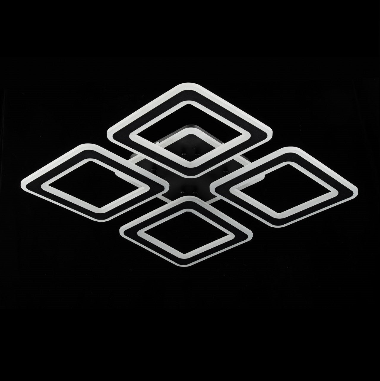 Lampara Led 4 Brazos Cuadrados Negro