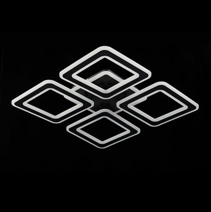 Lampara Led 4 Brazos Cuadrados Negro