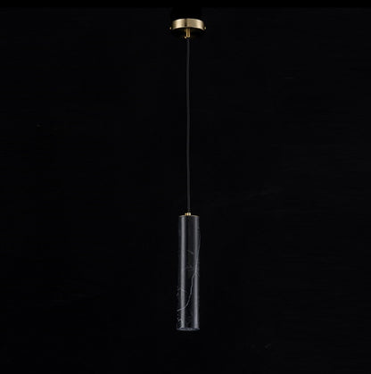 Lampara Colgante De Marmol Led Integrado Negro