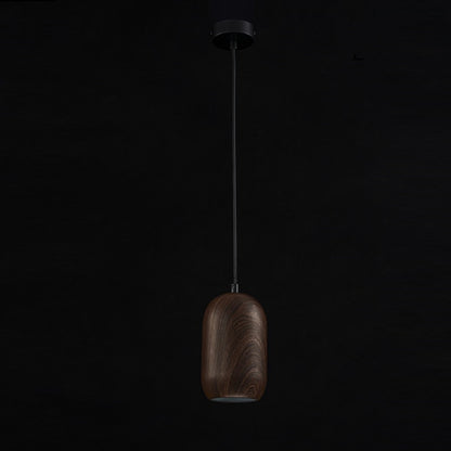 Lampara Colgante Simulación Madera Marrón