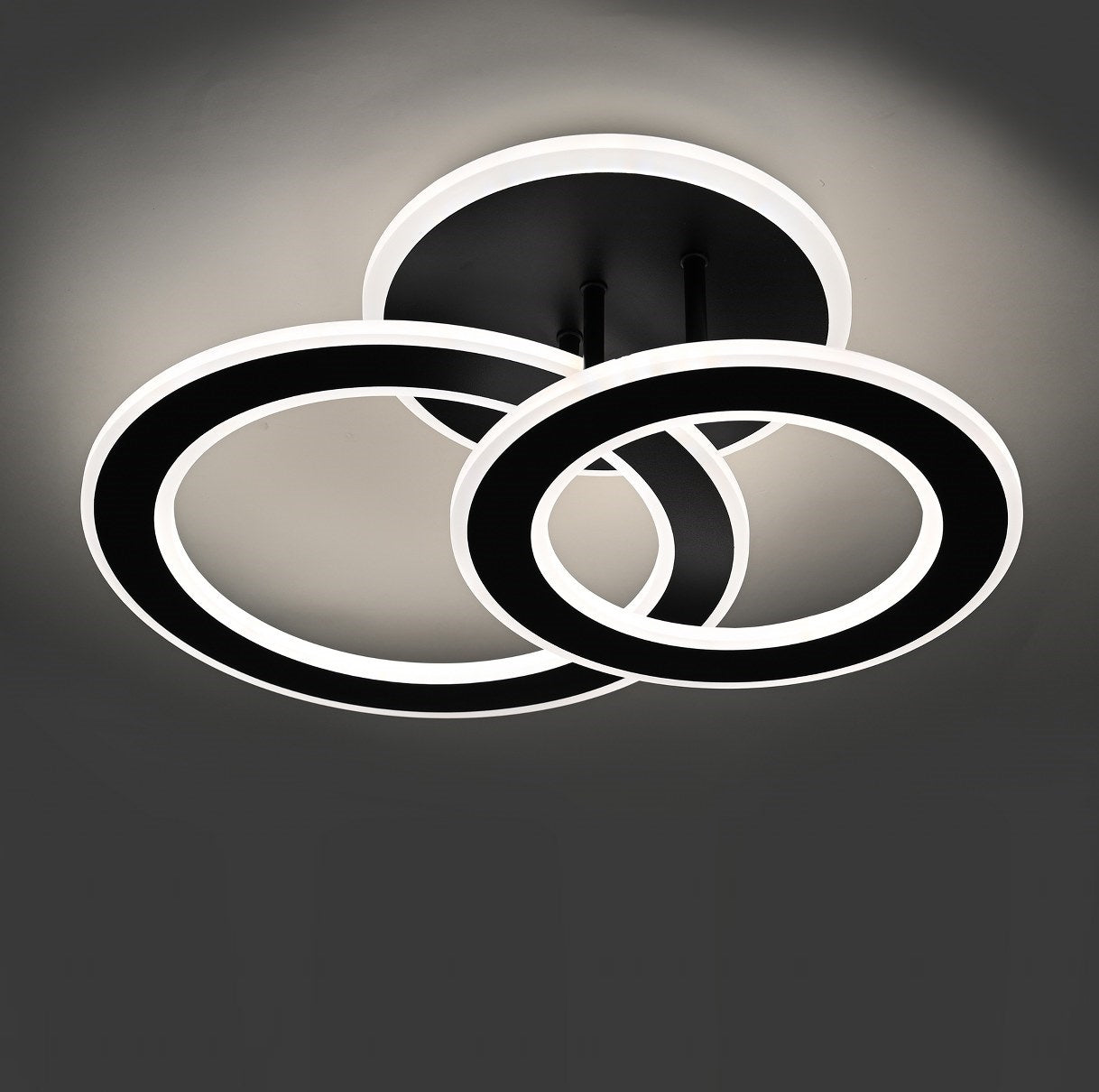 Lampara de techo led 3 Aros Negro