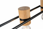 Lámpara Colgante Madera Salón WOODY | Negro/Natural 5 Luces E27