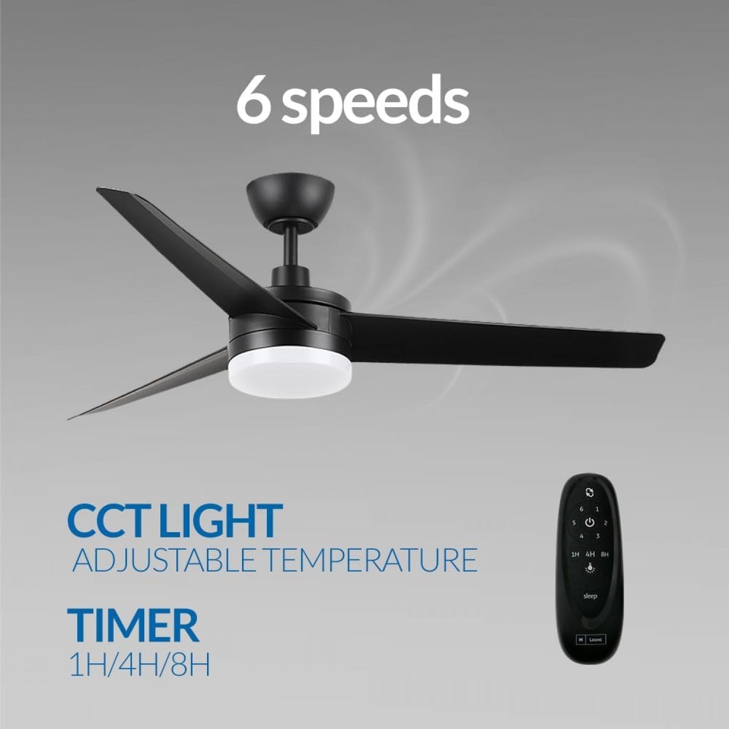 Ventilador de Techo Led Black Curve