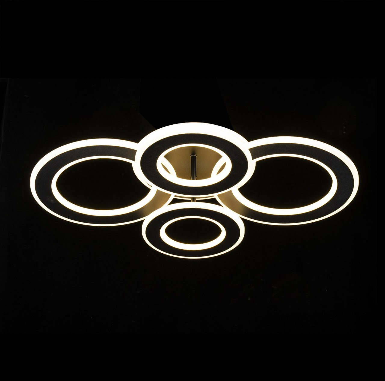 Lampara de 4 aros CCT Regulable Negro