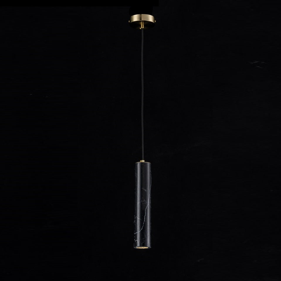 Lampara Colgante De Marmol Led Integrado Negro