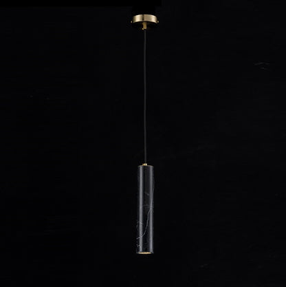 Lampara Colgante De Marmol Led Integrado Negro