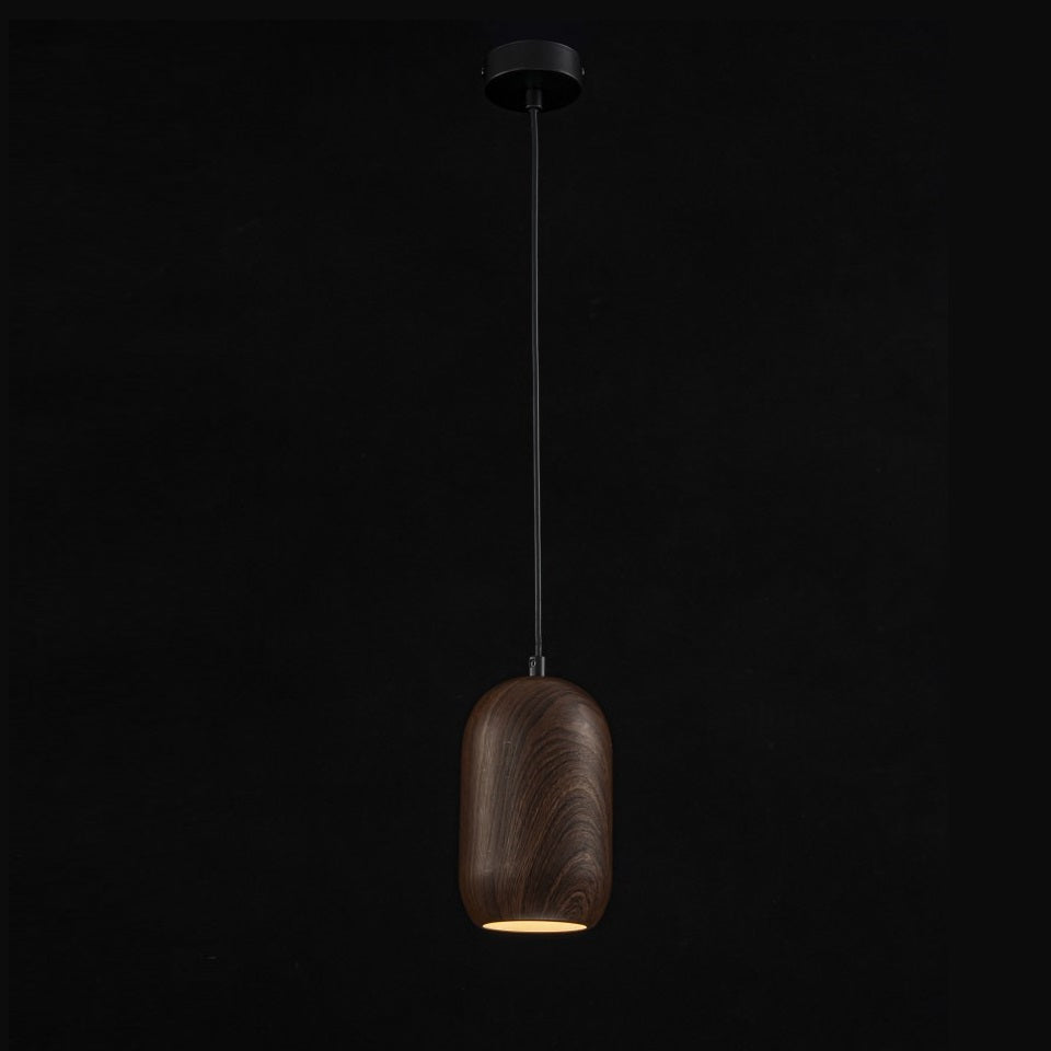 Lampara Colgante Simulación Madera Marrón