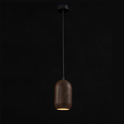 Lampara Colgante Simulación Madera Marrón