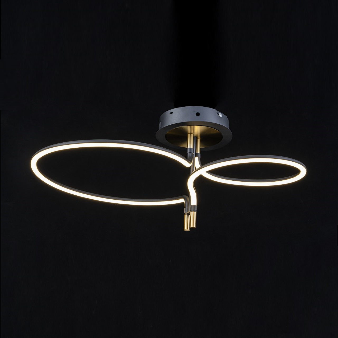 Lámpara de techo LED LIRA Negra y Dorada | FL6021-C