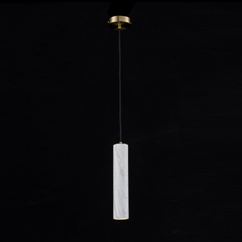 Lampara Colgante De Marmol Led Integrado Blanco
