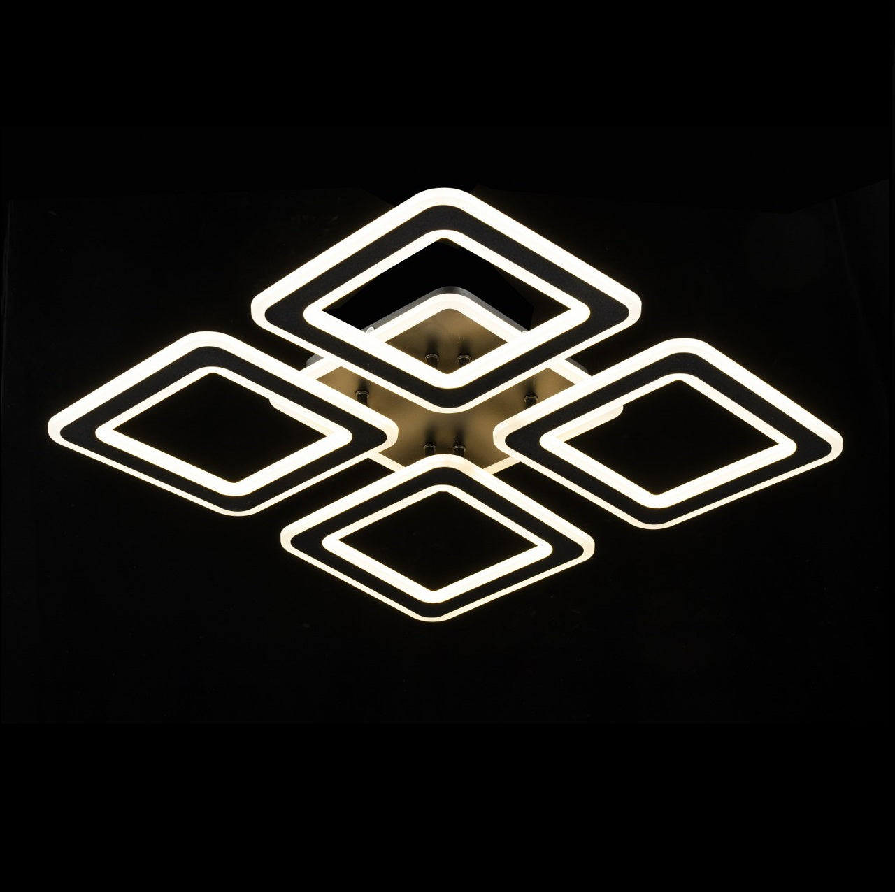 Lampara Led 4 Brazos Cuadrados Negro