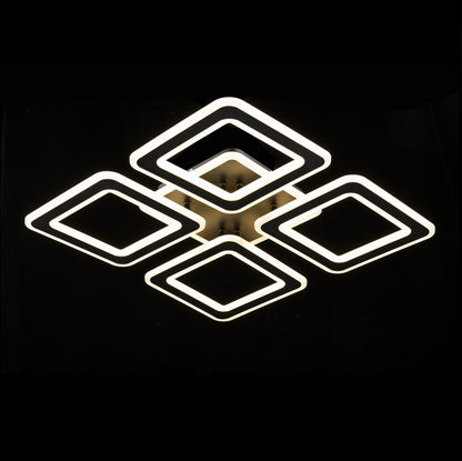 Lampara Led 4 Brazos Cuadrados Negro