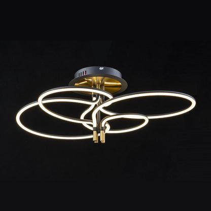 Lámpara de techo LED LIRA Negra y Dorada | FL6022-C