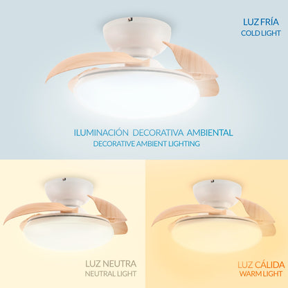 Ventilador de Techo Led Wood Mushroom ø72,5 Cm
