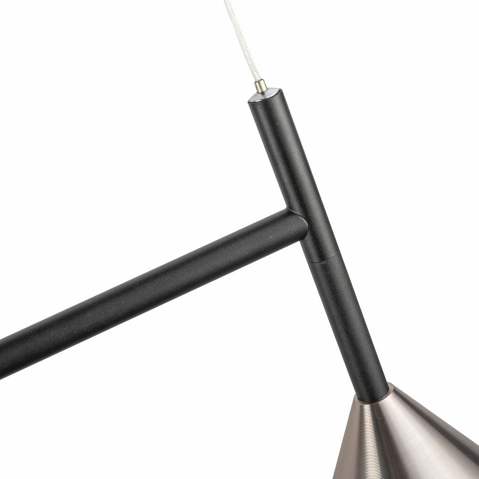 Lampara Colgante Con Tres Focos Gris